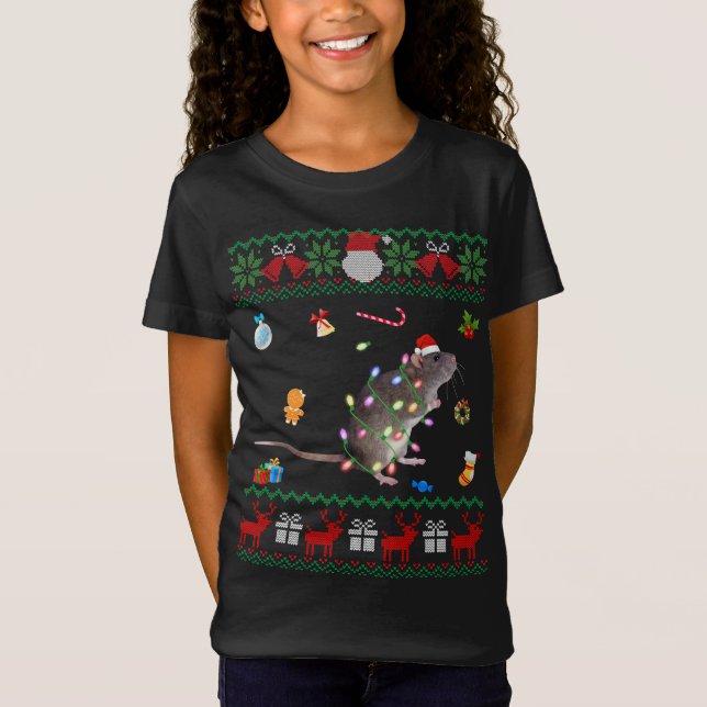 Camiseta Bichos De Doce De Natal Engraçado Luz De Natal R (Frente)