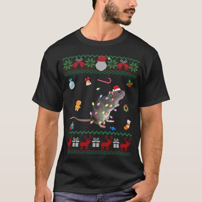 Camiseta Bichos De Doce De Natal Engraçado Luz De Natal R (Frente)
