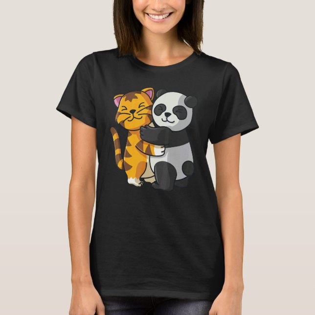 Camiseta Bichos De Jardim Zoológico De Tigre E Panda (Frente)