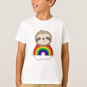 Camiseta Bichos-De-Lama-Arco-Íris Para Crianças Coloridas