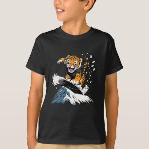 Camiseta Bichos De Neve - Tigre Em Um Snowboard Snowboa