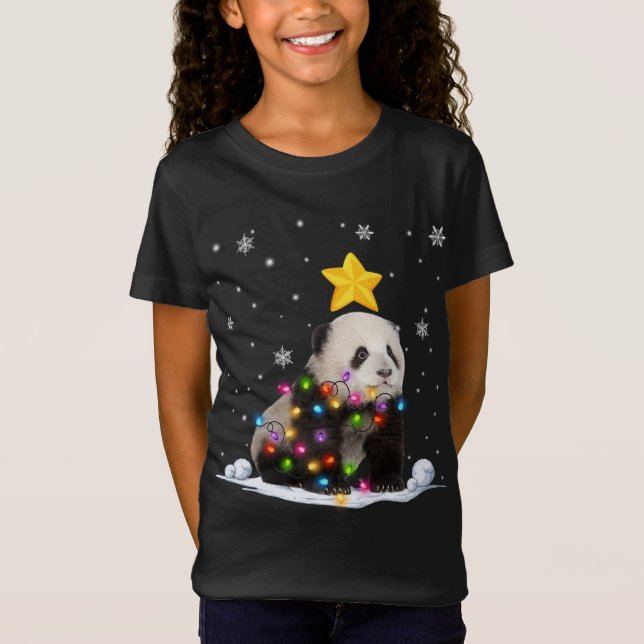 Camiseta Bichos de Panda Engraçados Ao Longo Da Árvore De N (Frente)