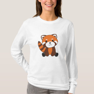 Camiseta Bichos De Panda Vermelha Para Crianças Kawaii