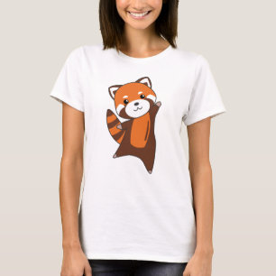 Camiseta Bichos De Panda Vermelha Para Crianças Kawaii