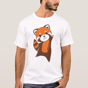 Camiseta Bichos De Panda Vermelha Para Crianças Kawaii