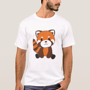 Camiseta Bichos De Panda Vermelha Para Crianças Kawaii