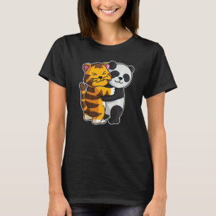 Camiseta Bichos De Tigre E Panda Para Abraço De Animais
