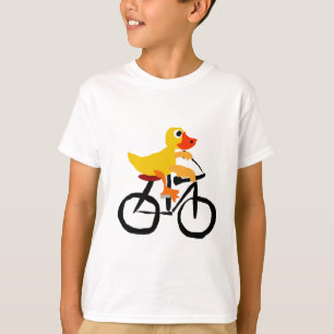 Camiseta Bicicleta amarela engraçada da equitação do pat