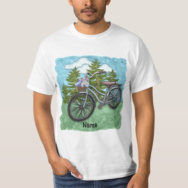 Camiseta Bicicleta Azul Antiga (Frente)