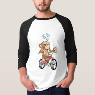Camiseta Bicicleta bêbedo da equitação do macaco