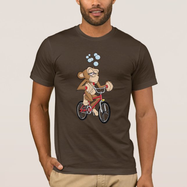 Camiseta Bicicleta bêbedo da equitação do macaco (Frente)