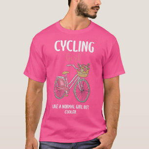 Camiseta Bicicleta Bicicleta ciclando motociclista Rapariga