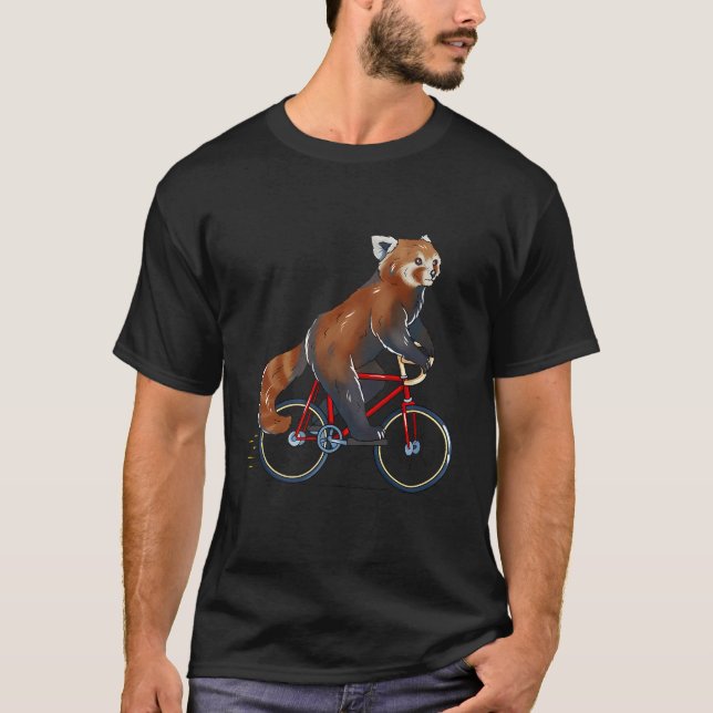 Camiseta Bicicleta Bicicleta de Panda Vermelha (Frente)