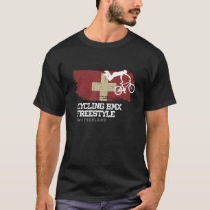 Camiseta Bicicleta BMX Freestyle Feminino Bandeira Suíça Ci