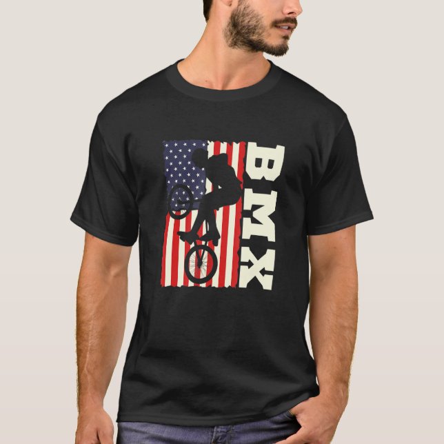 Camiseta Bicicleta Bmx Race Bmx Race Bmx - Bandeira America (Frente)