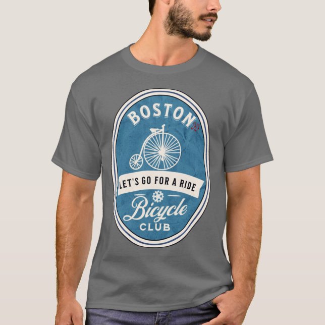 Camiseta Bicicleta Boston Massachusetts Oversize (Frente)