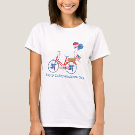 Camiseta Bicicleta caprichosa do Dia 4 de Julho Vermelho Br