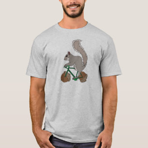 Camiseta Bicicleta da equitação do esquilo com rodas da