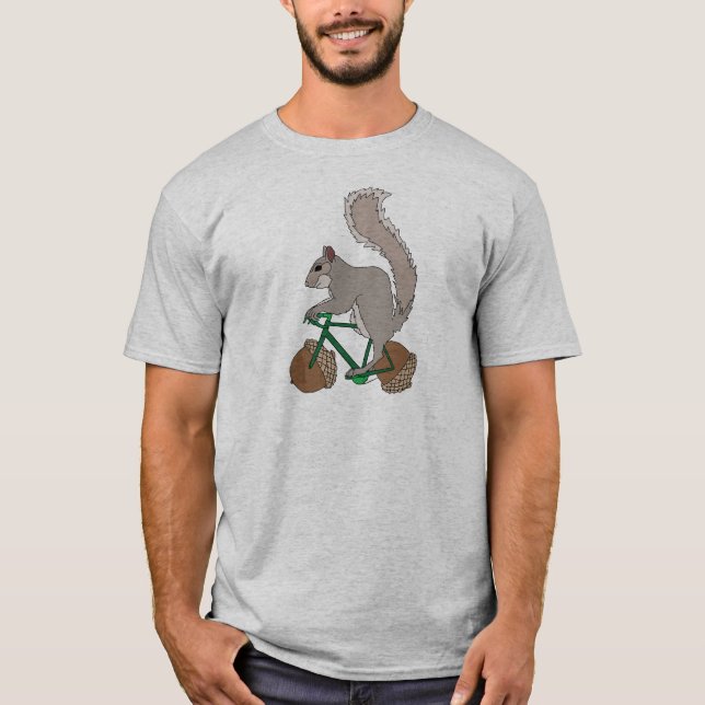 Camiseta Bicicleta da equitação do esquilo com rodas da (Frente)