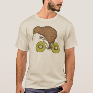Camiseta Bicicleta da equitação do quivi com rodas do qui