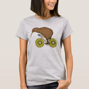 Camiseta Bicicleta da equitação do quivi com rodas do quivi