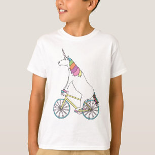 Camiseta Bicicleta da equitação do unicórnio com as roda