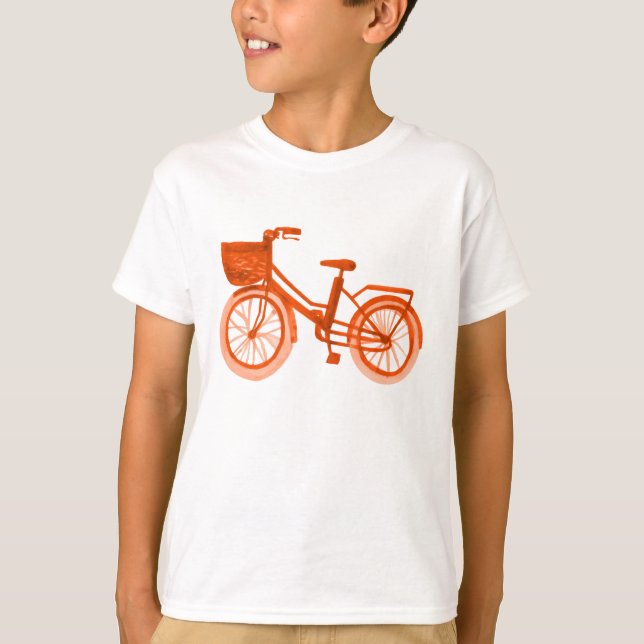 Camiseta Bicicleta da laranja da aguarela (Frente)
