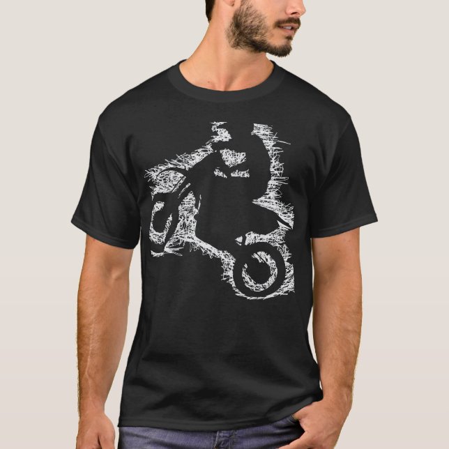 Camiseta BICICLETA da SUJEIRA (scribble branco colhido) (Frente)