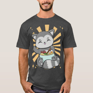 Camiseta Bicicleta De Animo Bonita Com Ramen E Noodles Japo