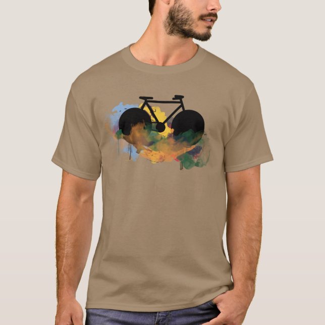 Camiseta bicicleta de arte urbana estilo rua (Frente)