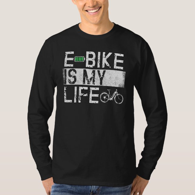 Camiseta Bicicleta de Bateria de Ciclo de Ebike Cycling Ret (Frente)