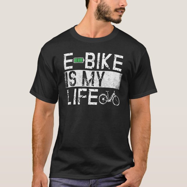 Camiseta Bicicleta de Bateria de Ciclo de Ebike Cycling Ret (Frente)