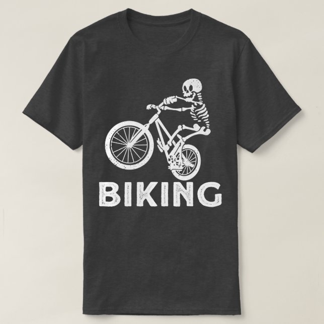 Camiseta Bicicleta de bicicleta andando esqueleto de bicicl (Frente do Design)