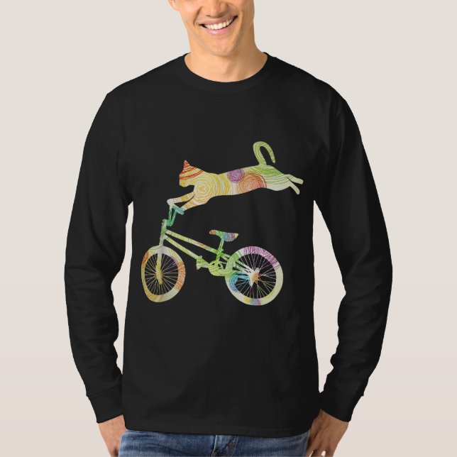 Camiseta Bicicleta de bicicleta Cat Bike - Sua coleção de p (Frente)