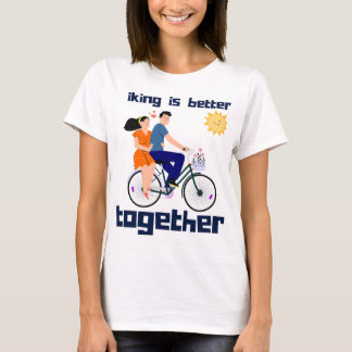 Camiseta Bicicleta de bicicleta é melhor junto com os Casai