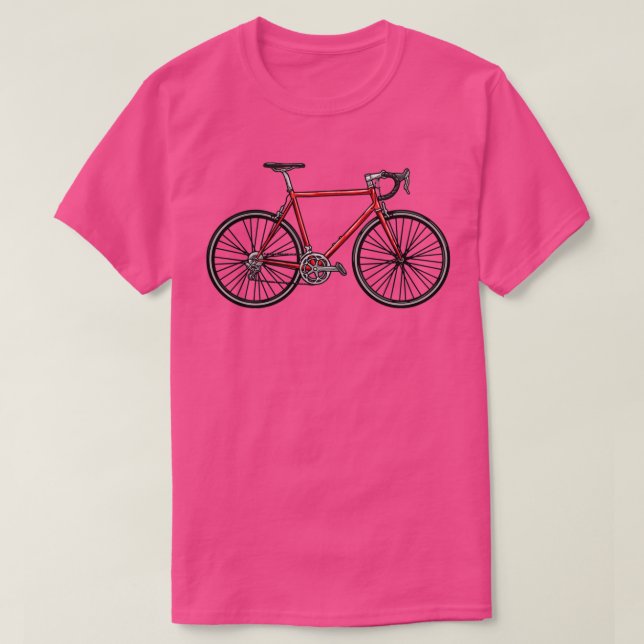 Camiseta Bicicleta de corrida com sela (Frente do Design)