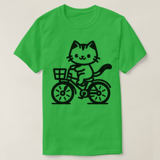 Camiseta Bicicleta de Corrida de Gato (Frente do Design)