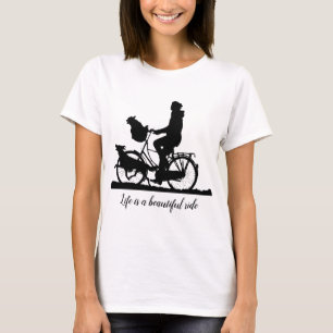 Camiseta Bicicleta de Cotação de Carona Linda com Cachorros