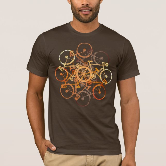 Camiseta bicicleta de laranja acastanhada. ciclismo/bicicle (Frente)