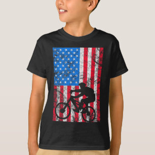 Camiseta Bicicleta de Montanha Downhill - Bandeira American