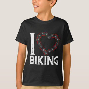 Camiseta Bicicleta de montanha Eu amo andar de bicicleta