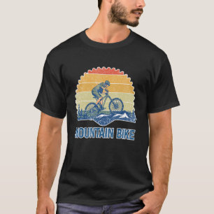 Camiseta Bicicleta de montanha vintage pôr do sol retrô MTB