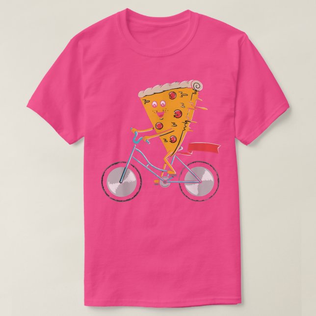 Camiseta bicicleta de pizza Comida rápida (Frente do Design)