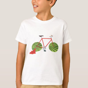 Camiseta Bicicleta de Pneu Plano com Rodas de Melão