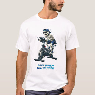 Camiseta Bicicleta de Spinning de Esqueleto Design de Fitne