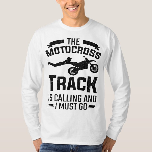 Camiseta Bicicleta De Sujeira, O Trilho De Motocross Chama  (Frente)