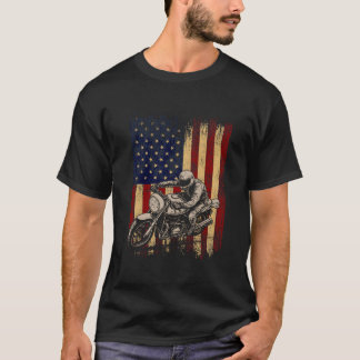 Camiseta Bicicleta de terra bandeira americana Motocross mo