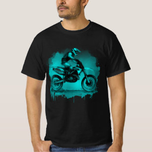 Camiseta Bicicleta de terra cor de água azul