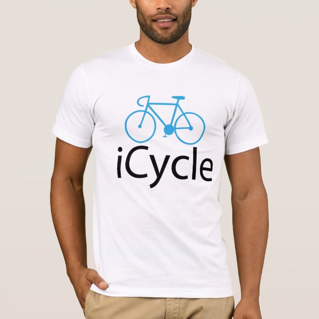 Camiseta bicicleta do azul do iCycle (Frente)