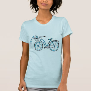 Camiseta Bicicleta do verão das mulheres à praia